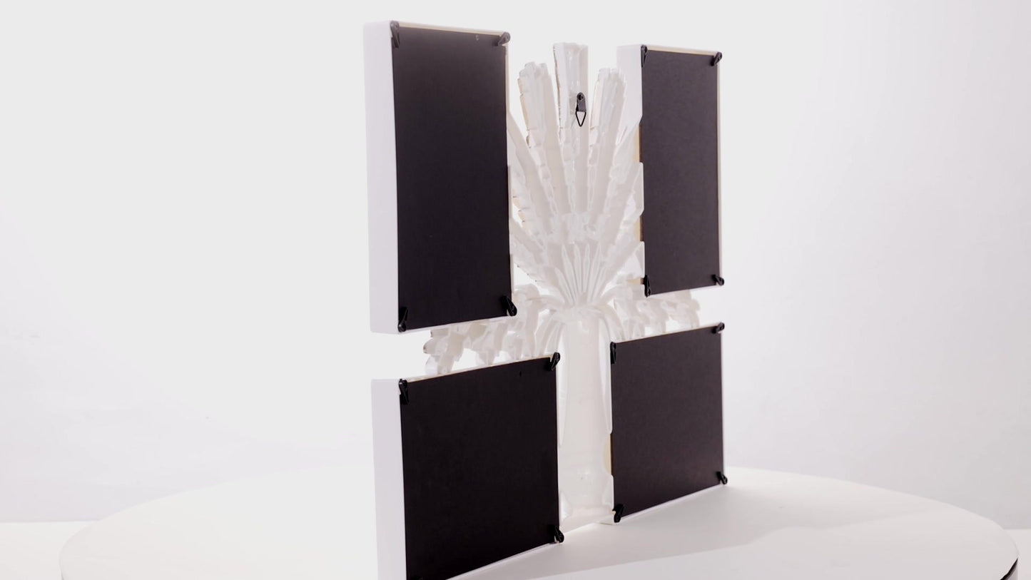 Gray collage photo frame for 4 pictures
