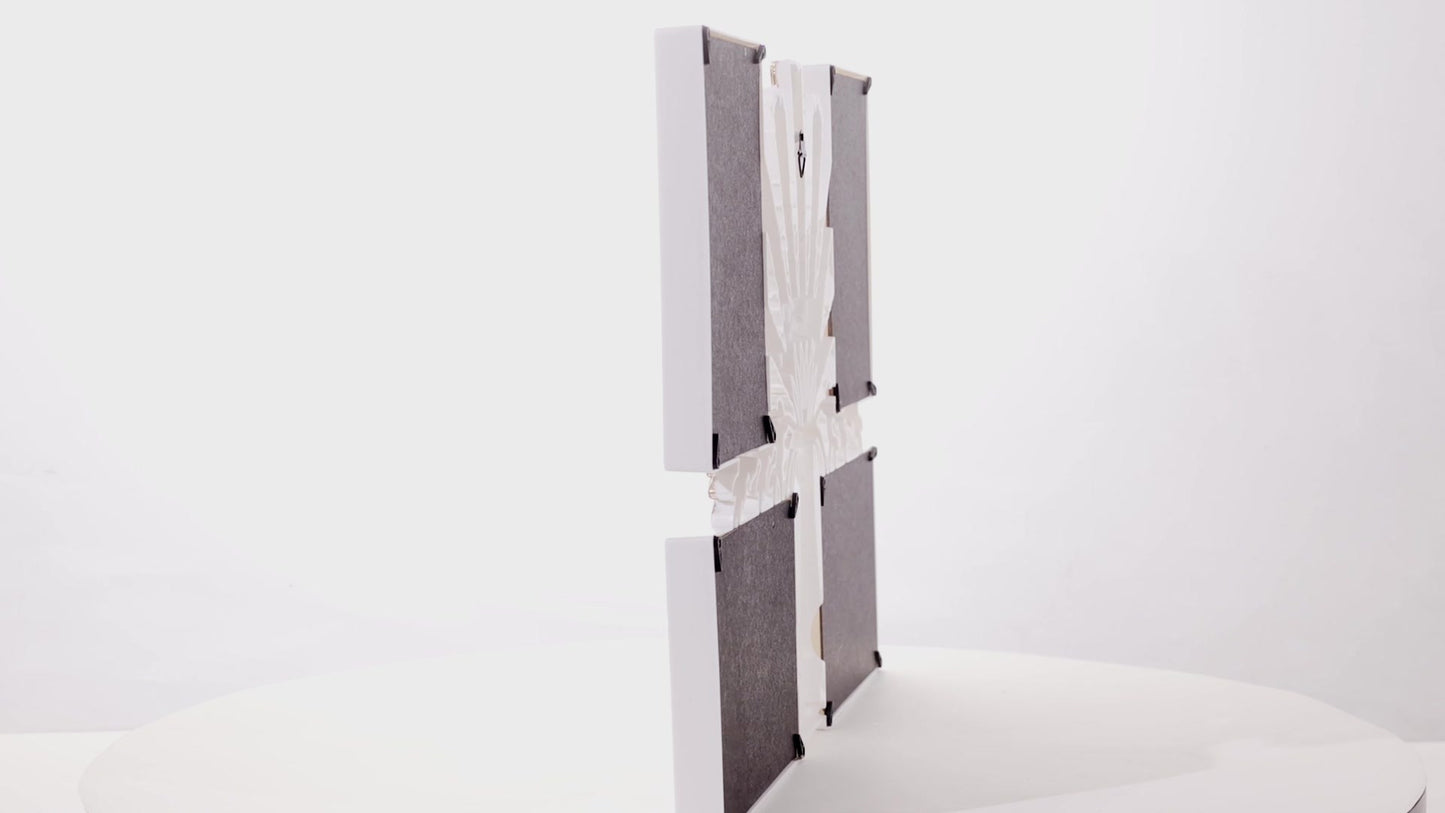 Gray collage photo frame for 4 pictures