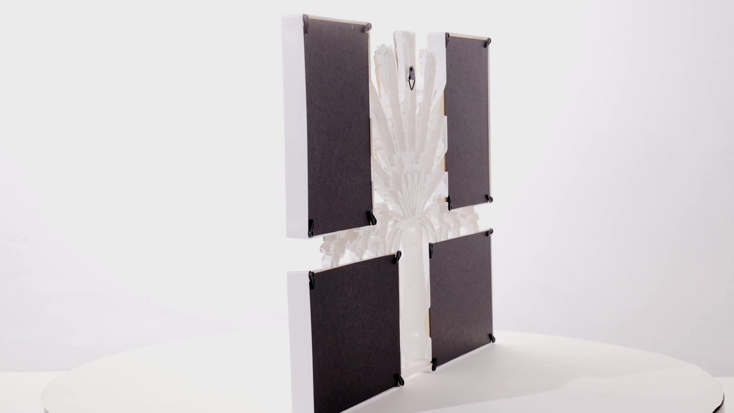Gray collage photo frame for 4 pictures
