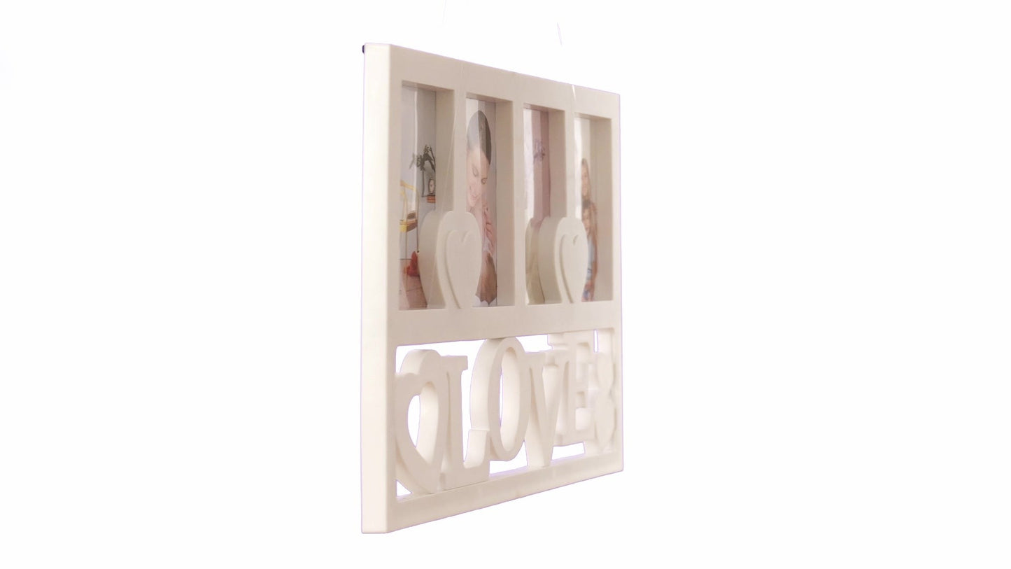 LOVE heart collage photo frame for 4 pictures