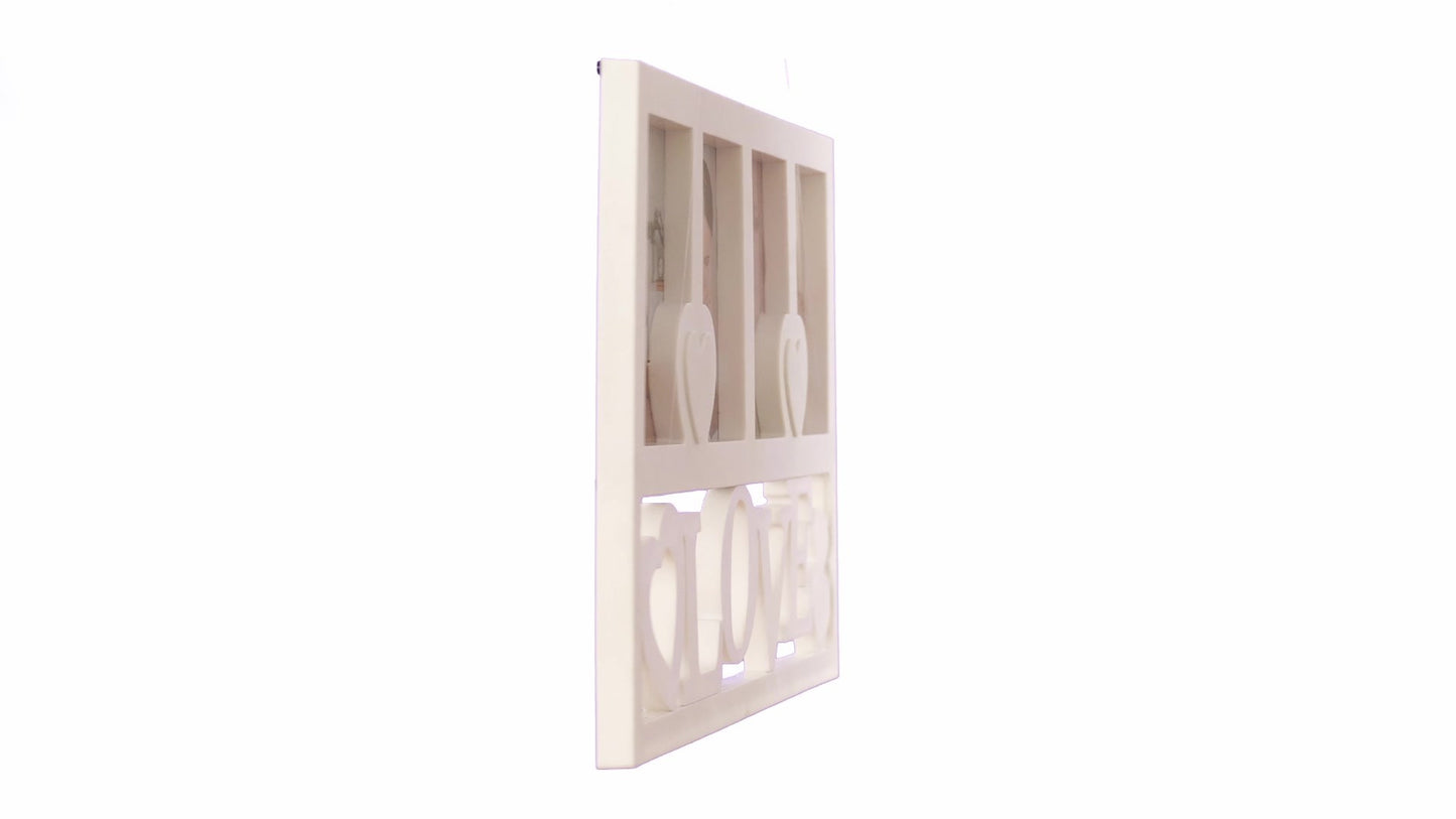 LOVE heart collage photo frame for 4 pictures