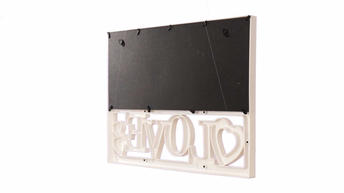 LOVE heart collage photo frame for 4 pictures
