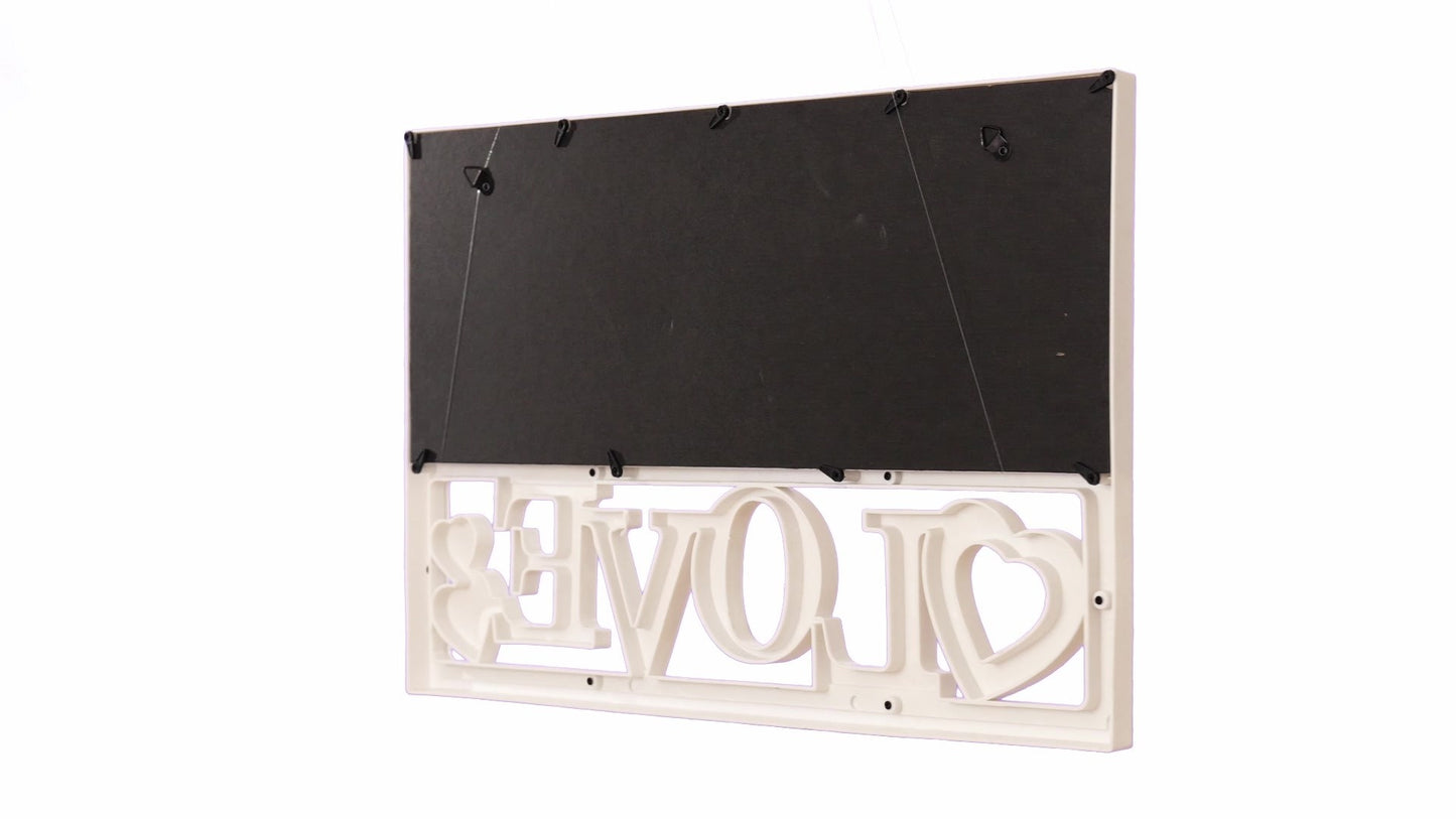 LOVE heart collage photo frame for 4 pictures