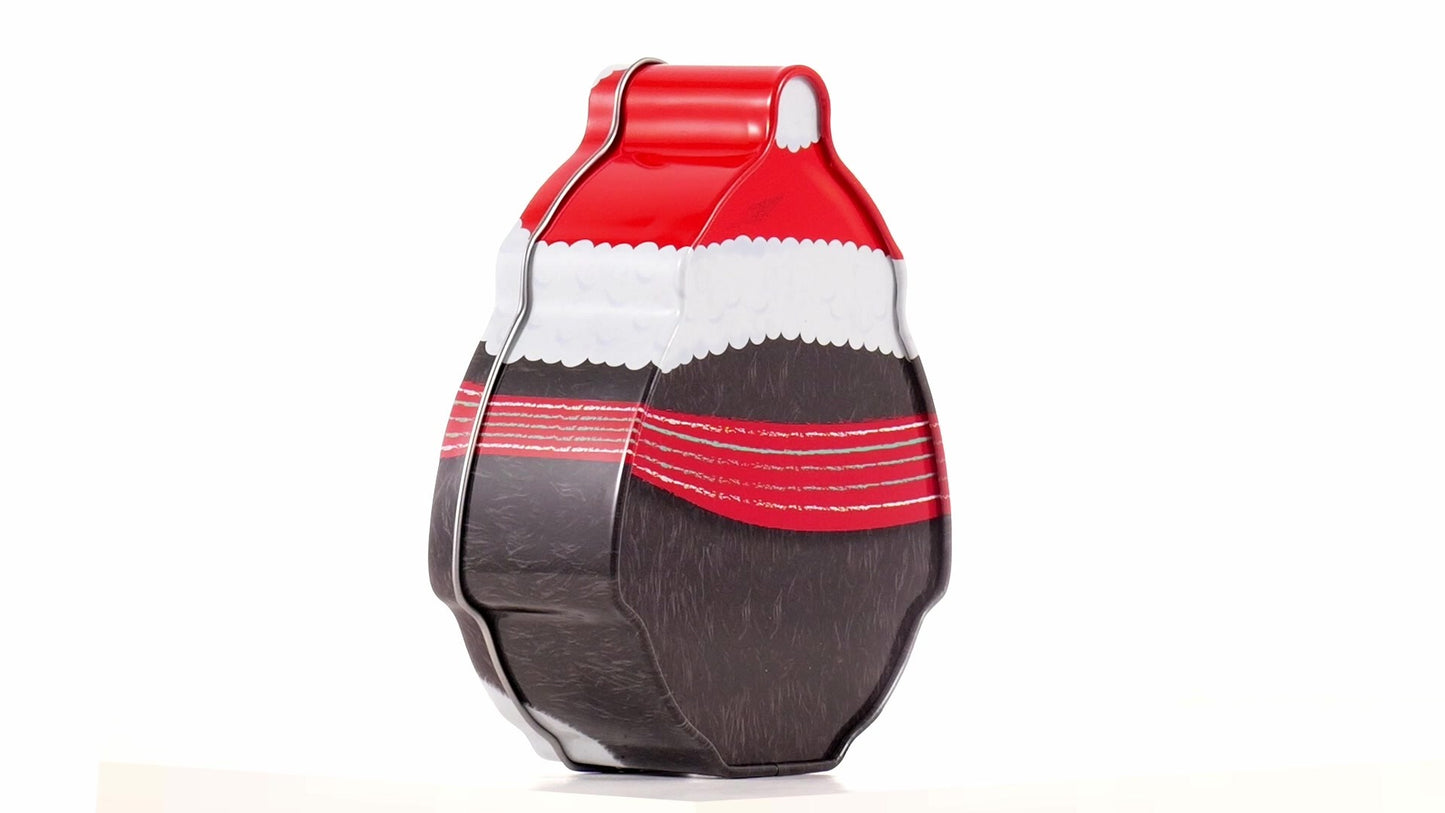 Cute metal penguin-shaped container