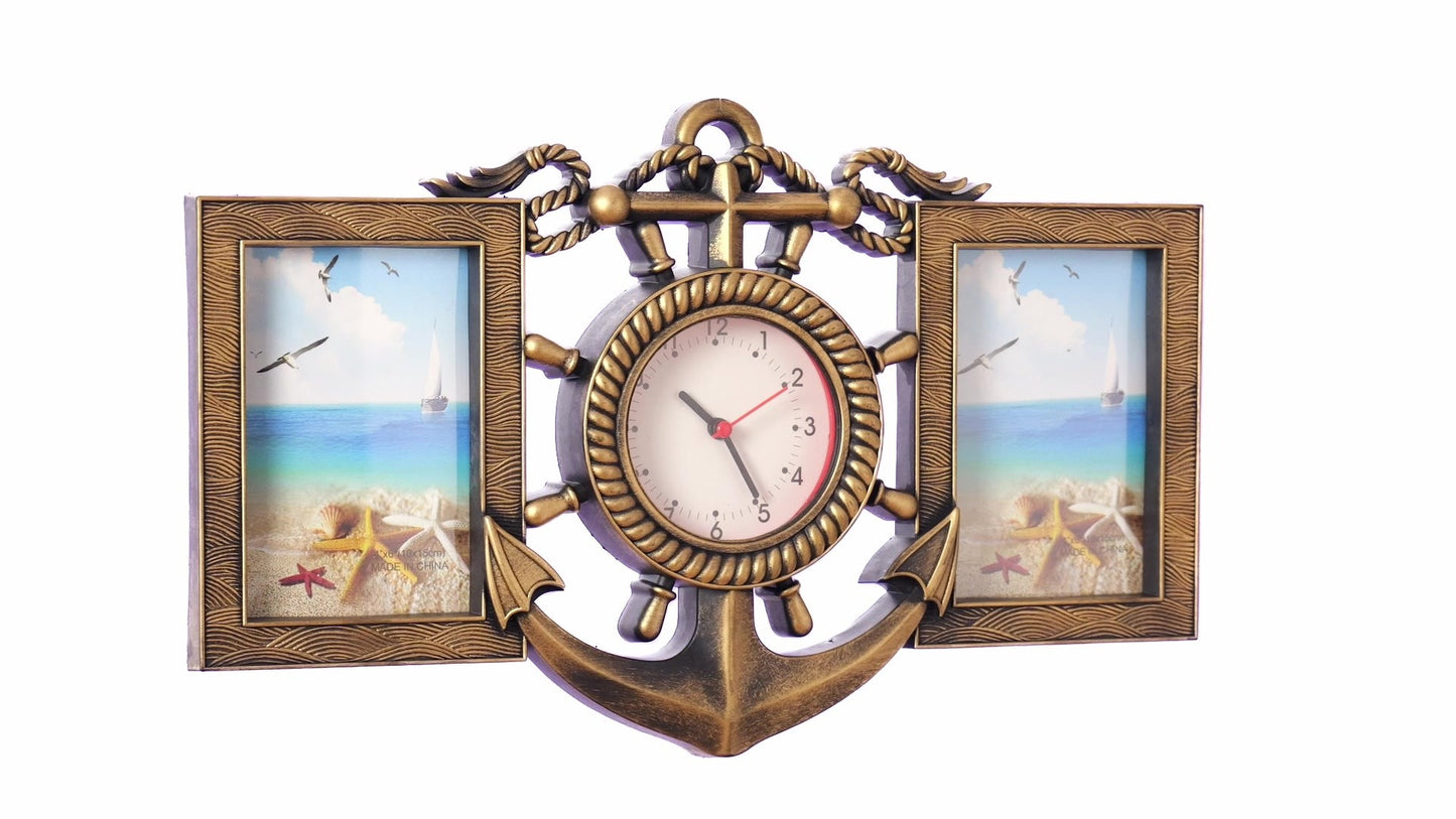 ANCORA collage clock photo frame for 2 pictures