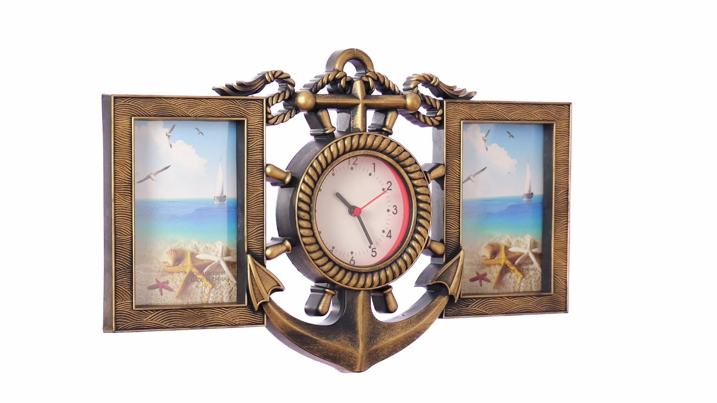 ANCORA collage clock photo frame for 2 pictures
