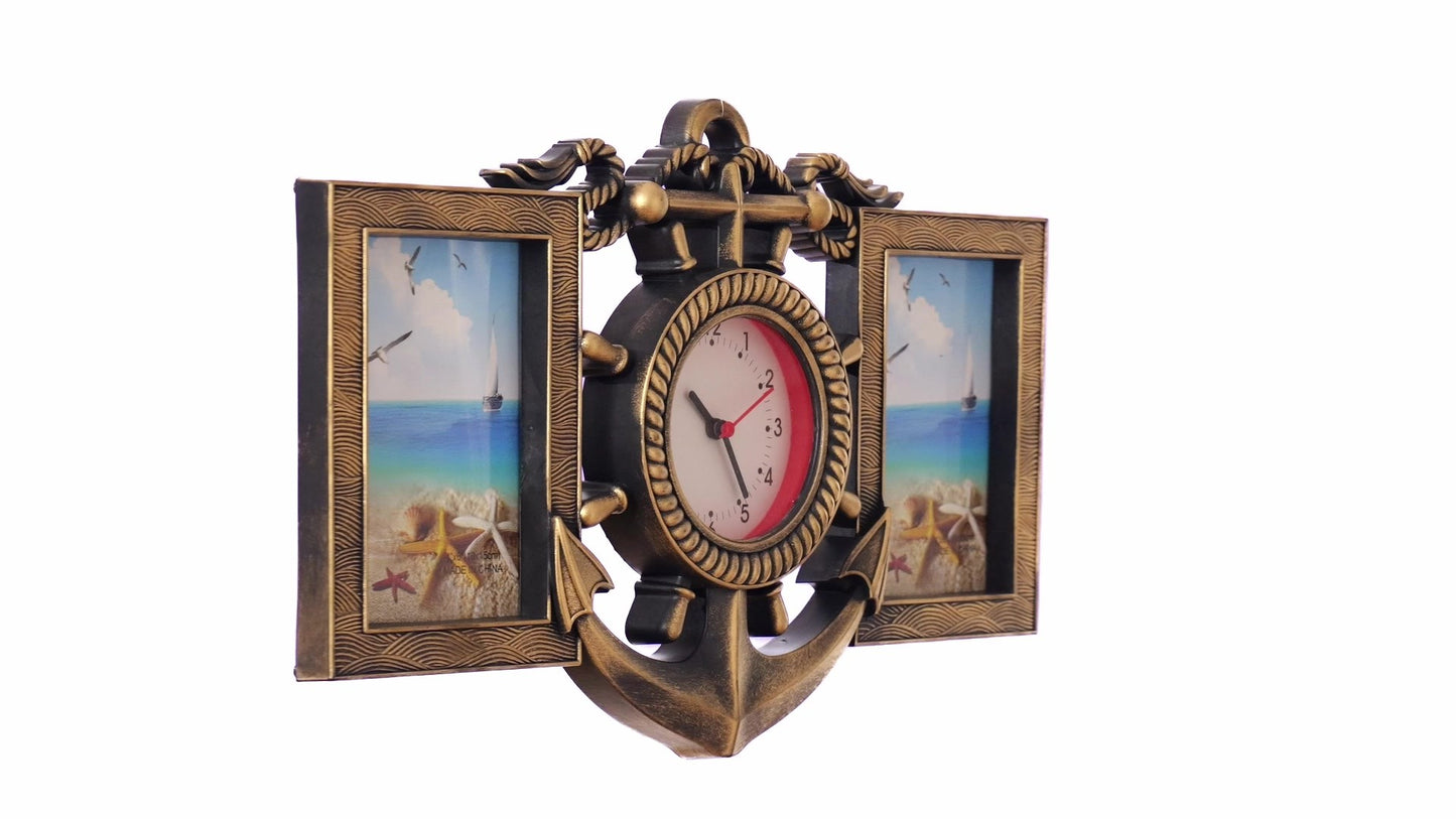 ANCORA collage clock photo frame for 2 pictures