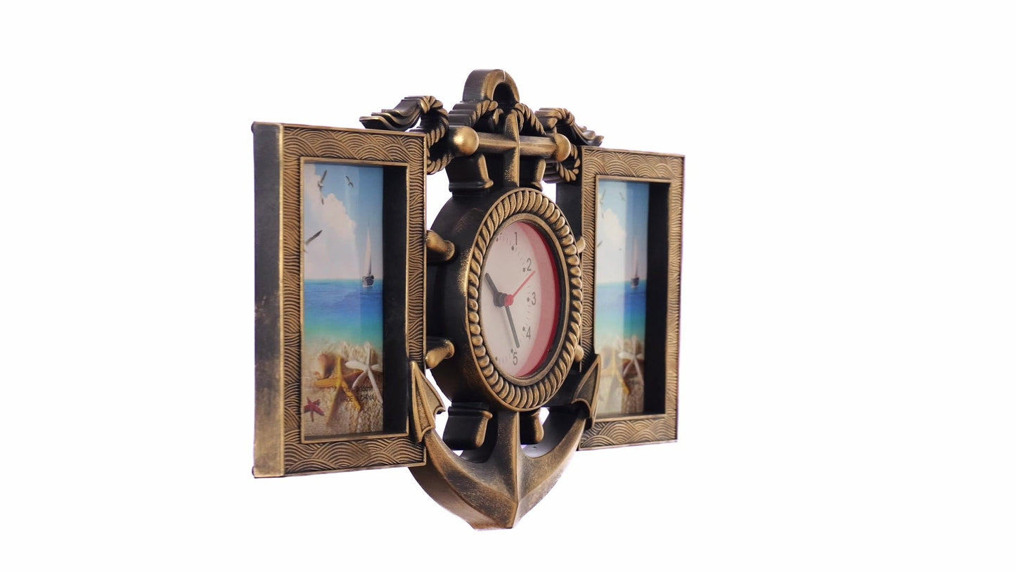 ANCORA collage clock photo frame for 2 pictures