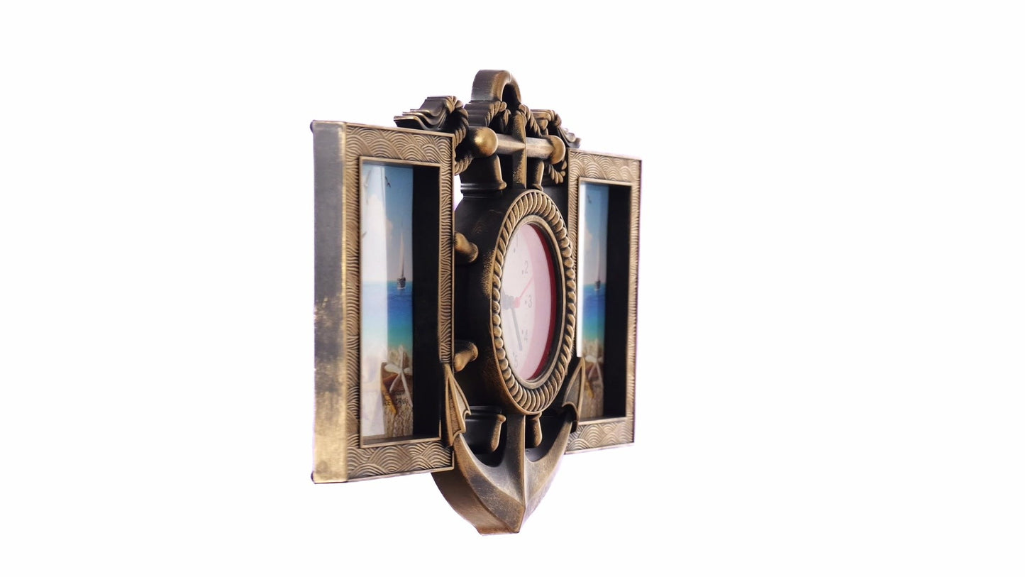 ANCORA collage clock photo frame for 2 pictures