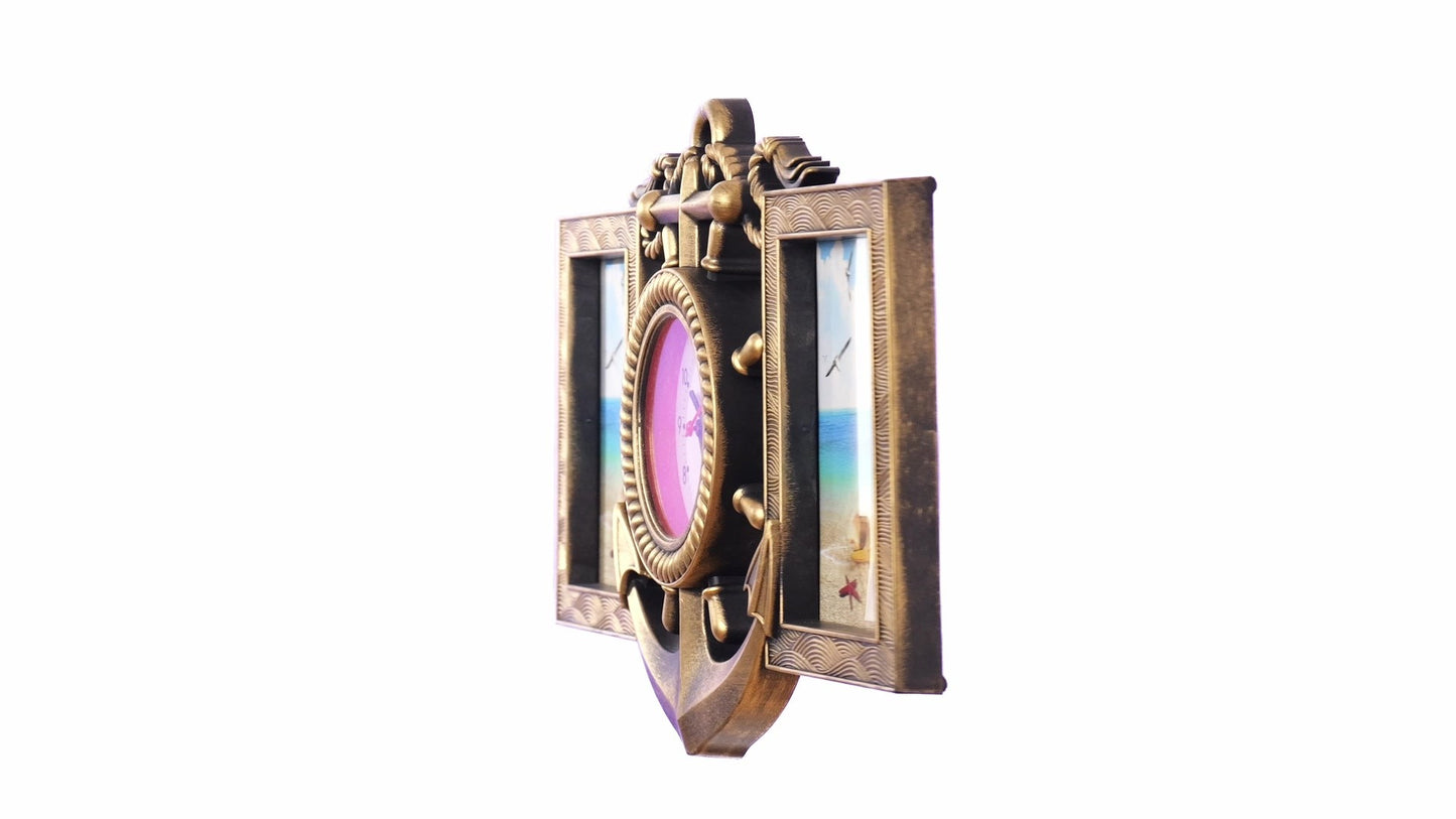 ANCORA collage clock photo frame for 2 pictures
