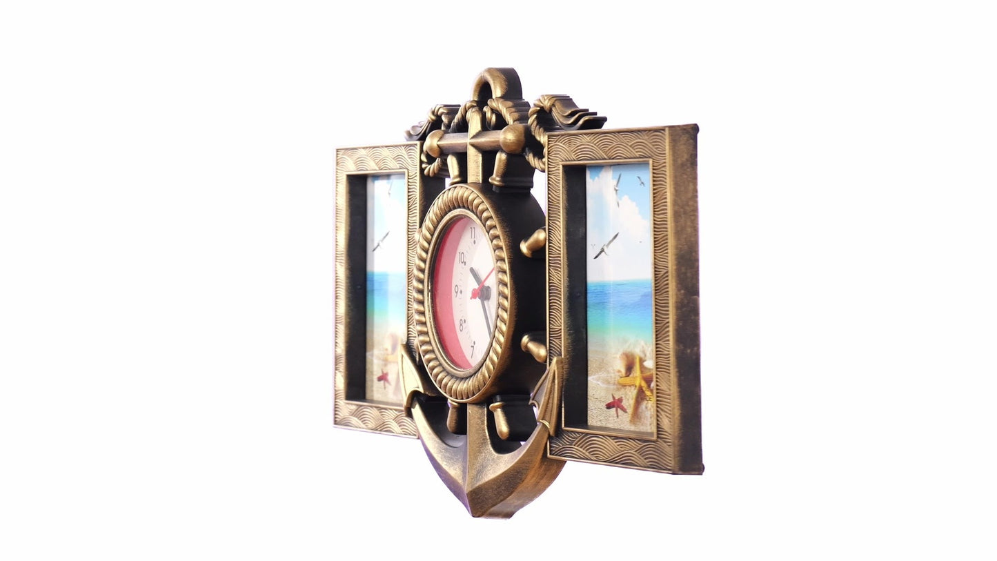 ANCORA collage clock photo frame for 2 pictures