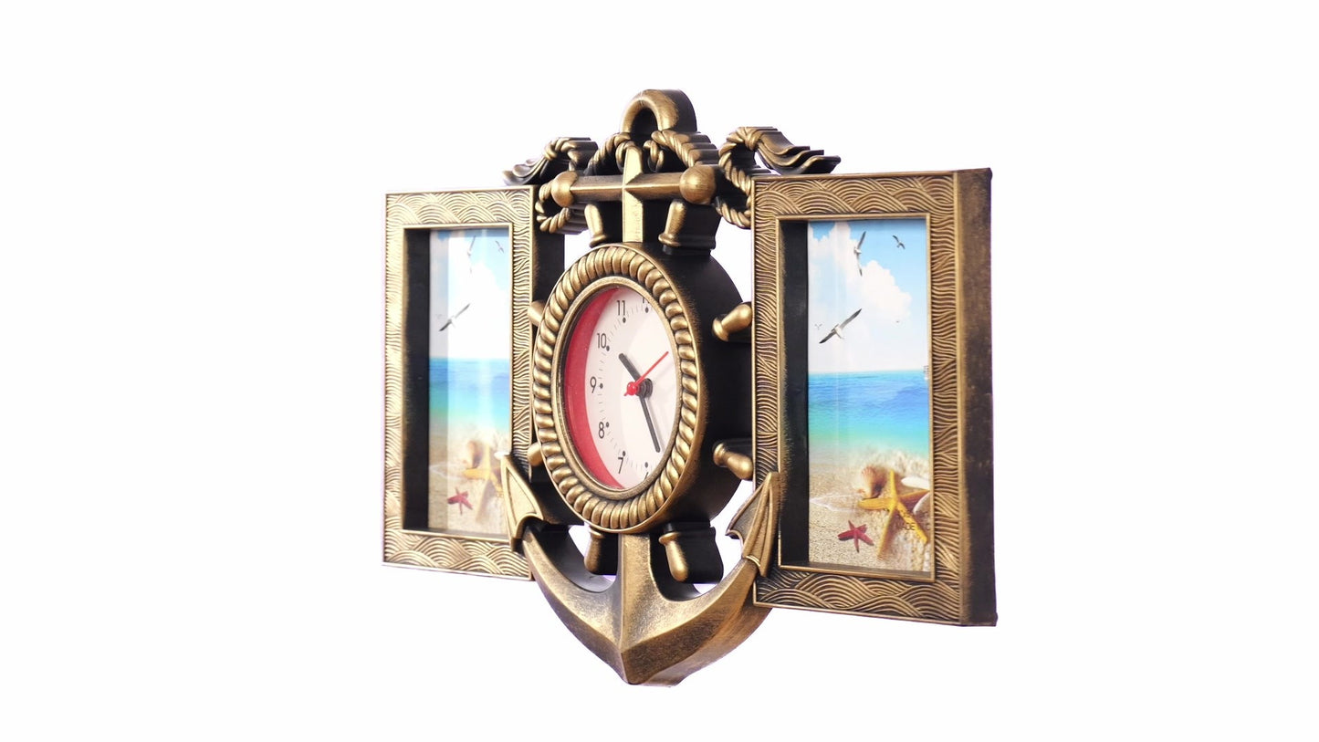 ANCORA collage clock photo frame for 2 pictures