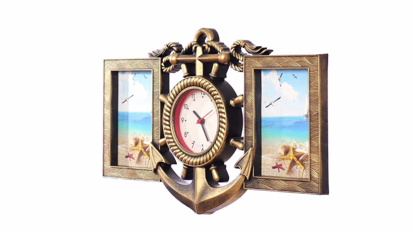 ANCORA collage clock photo frame for 2 pictures