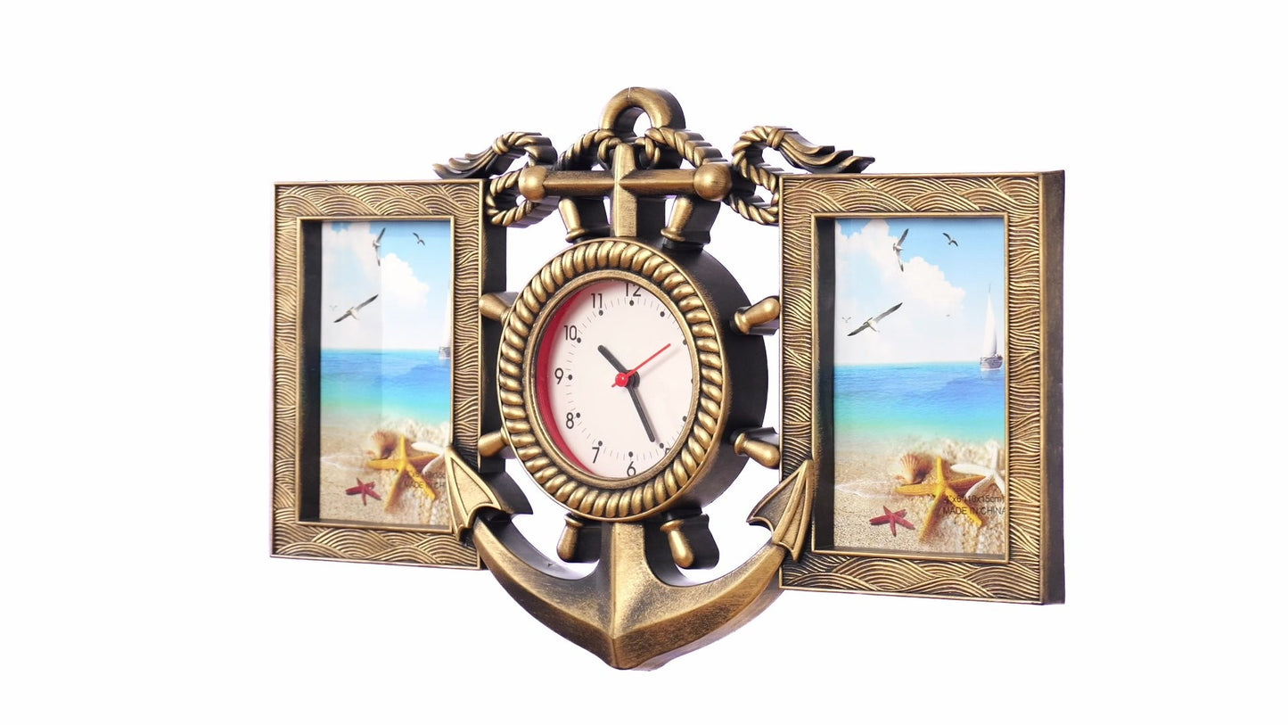 ANCORA collage clock photo frame for 2 pictures