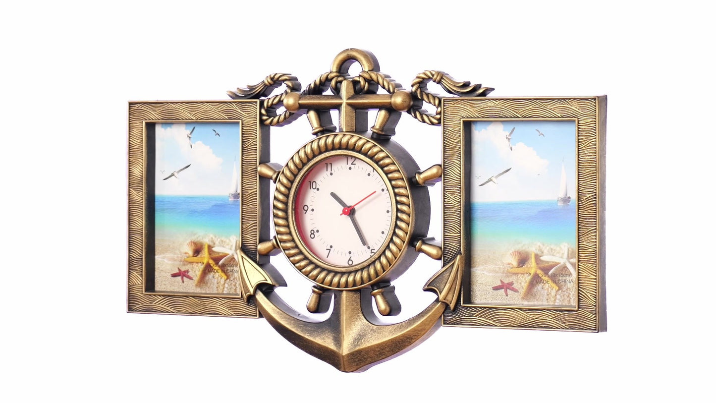 ANCORA collage clock photo frame for 2 pictures