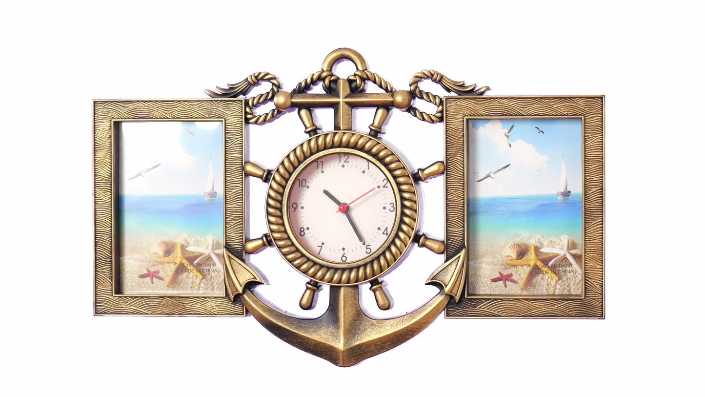 ANCORA collage clock photo frame for 2 pictures
