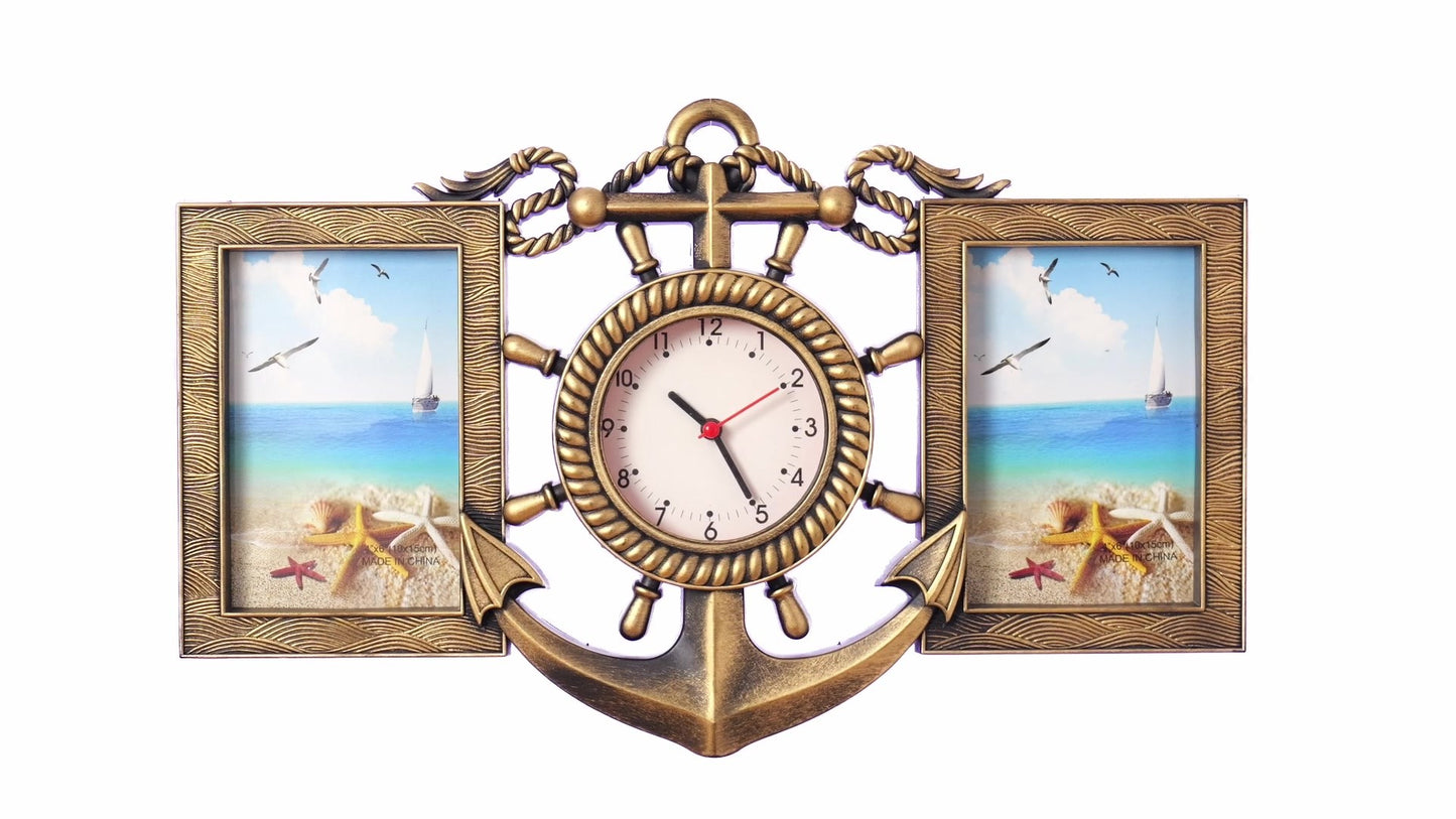 ANCORA collage clock photo frame for 2 pictures