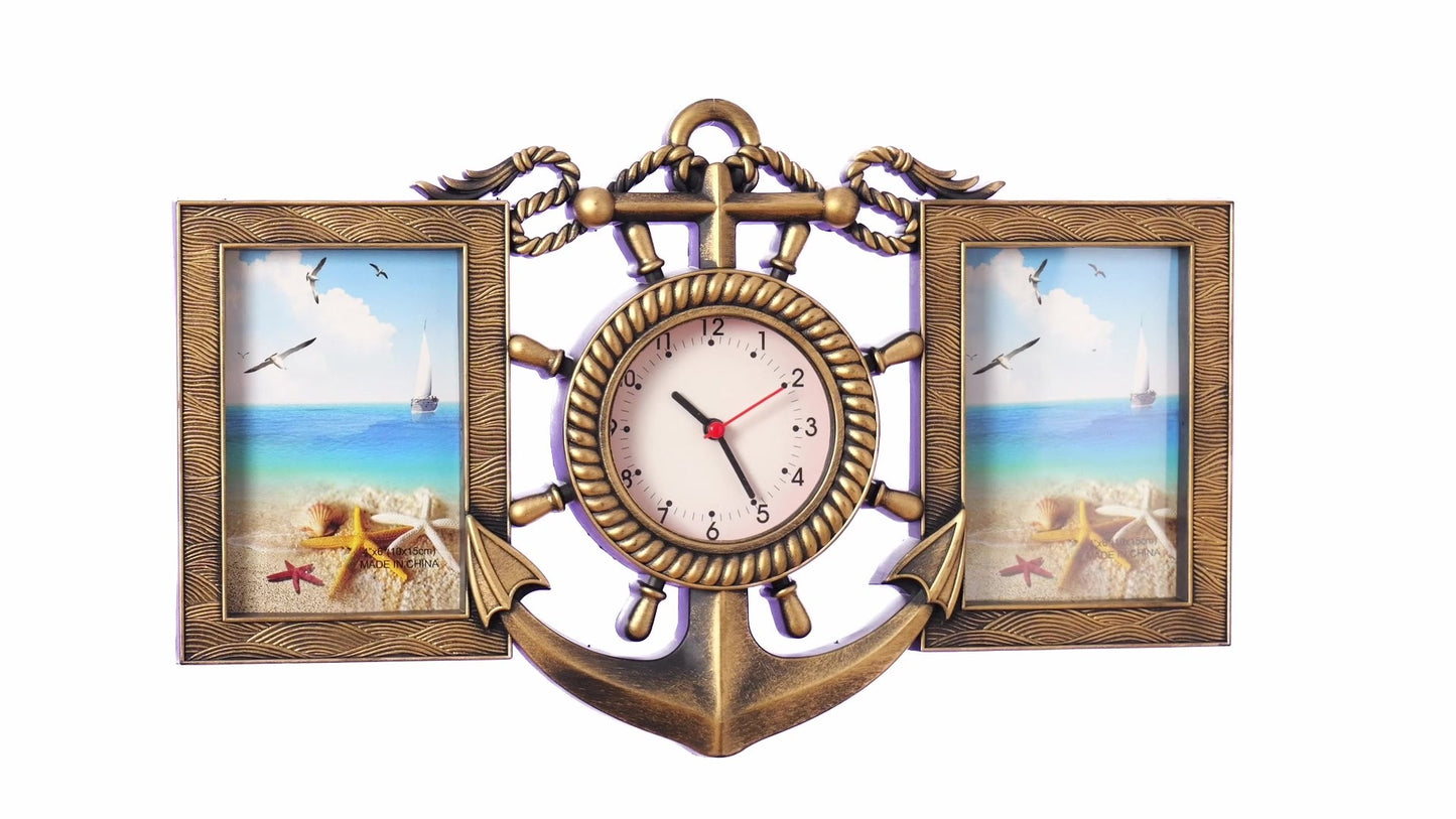 ANCORA collage clock photo frame for 2 pictures