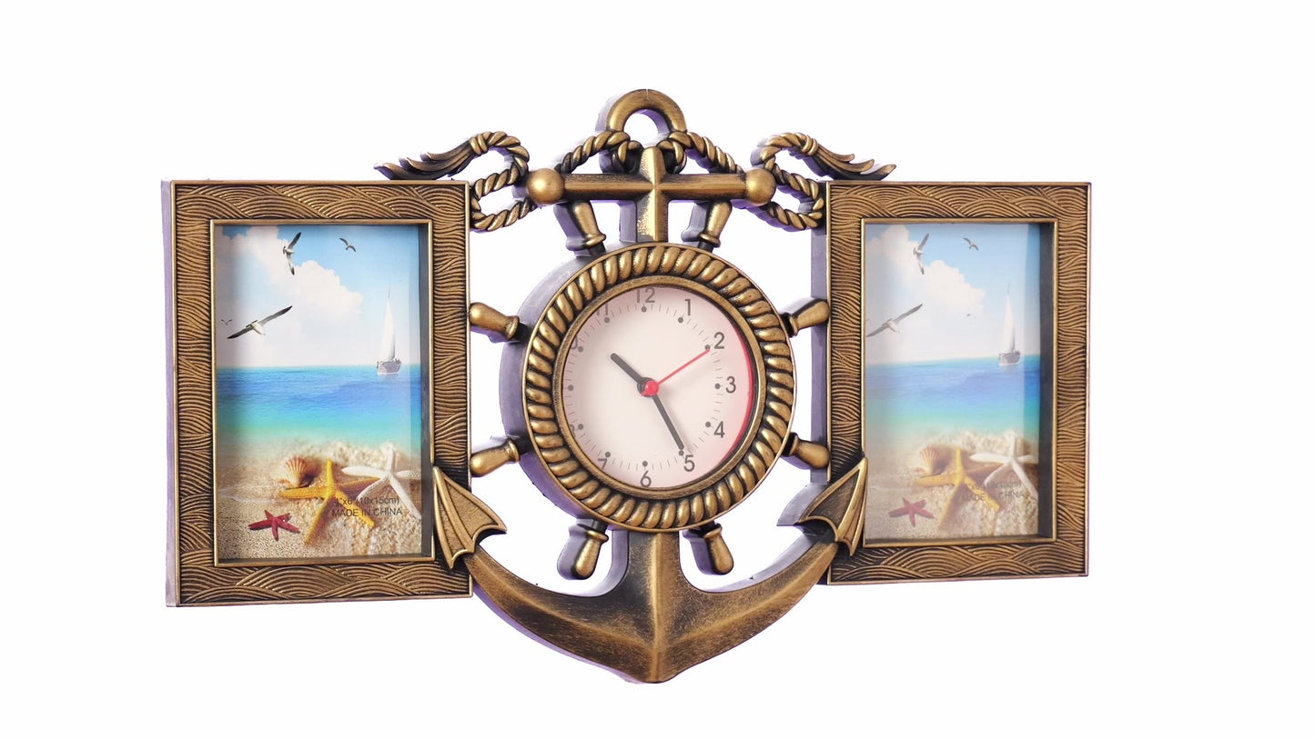 ANCORA collage clock photo frame for 2 pictures