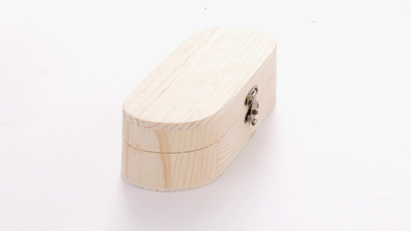 Rounded wooden box PEN 18x6x4