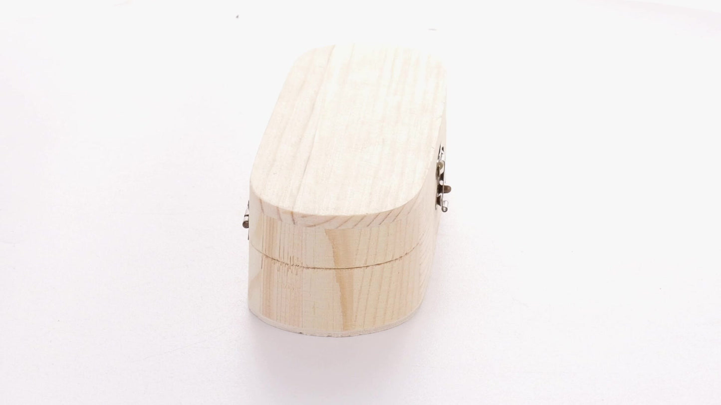Rounded wooden box PEN 18x6x4