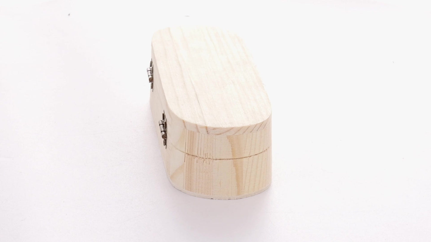 Rounded wooden box PEN 18x6x4