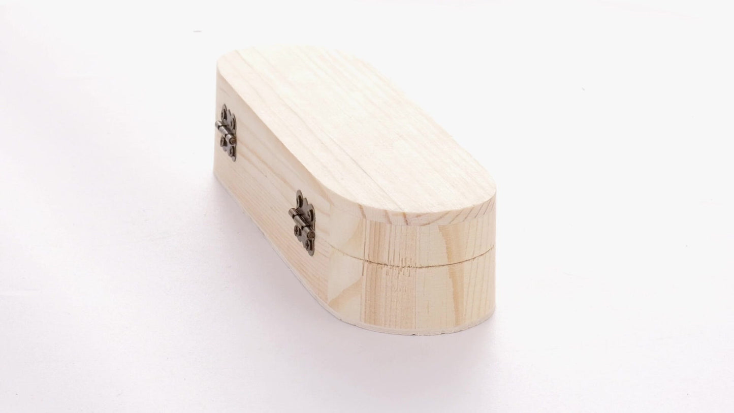 Rounded wooden box PEN 18x6x4