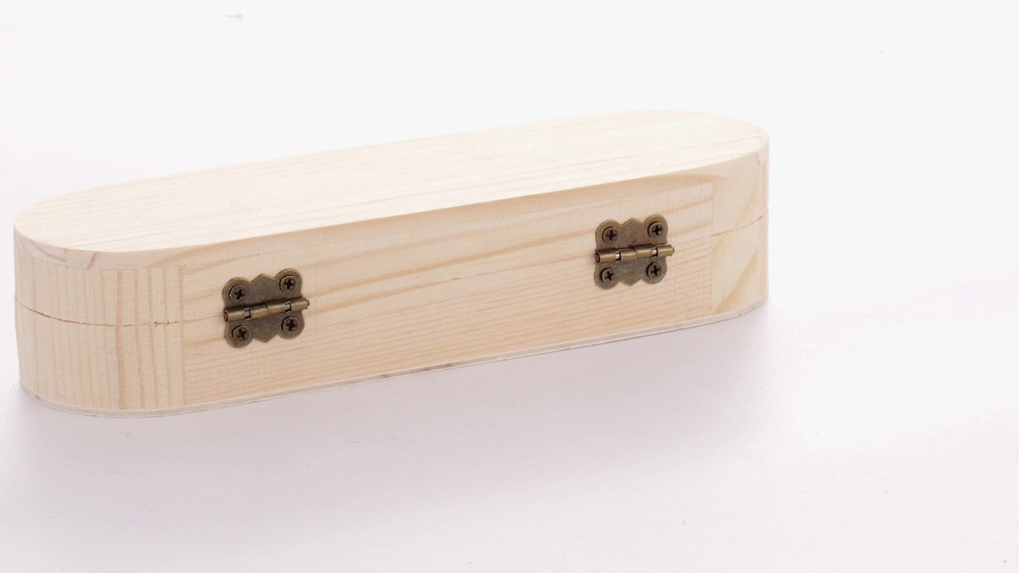 Rounded wooden box PEN 18x6x4
