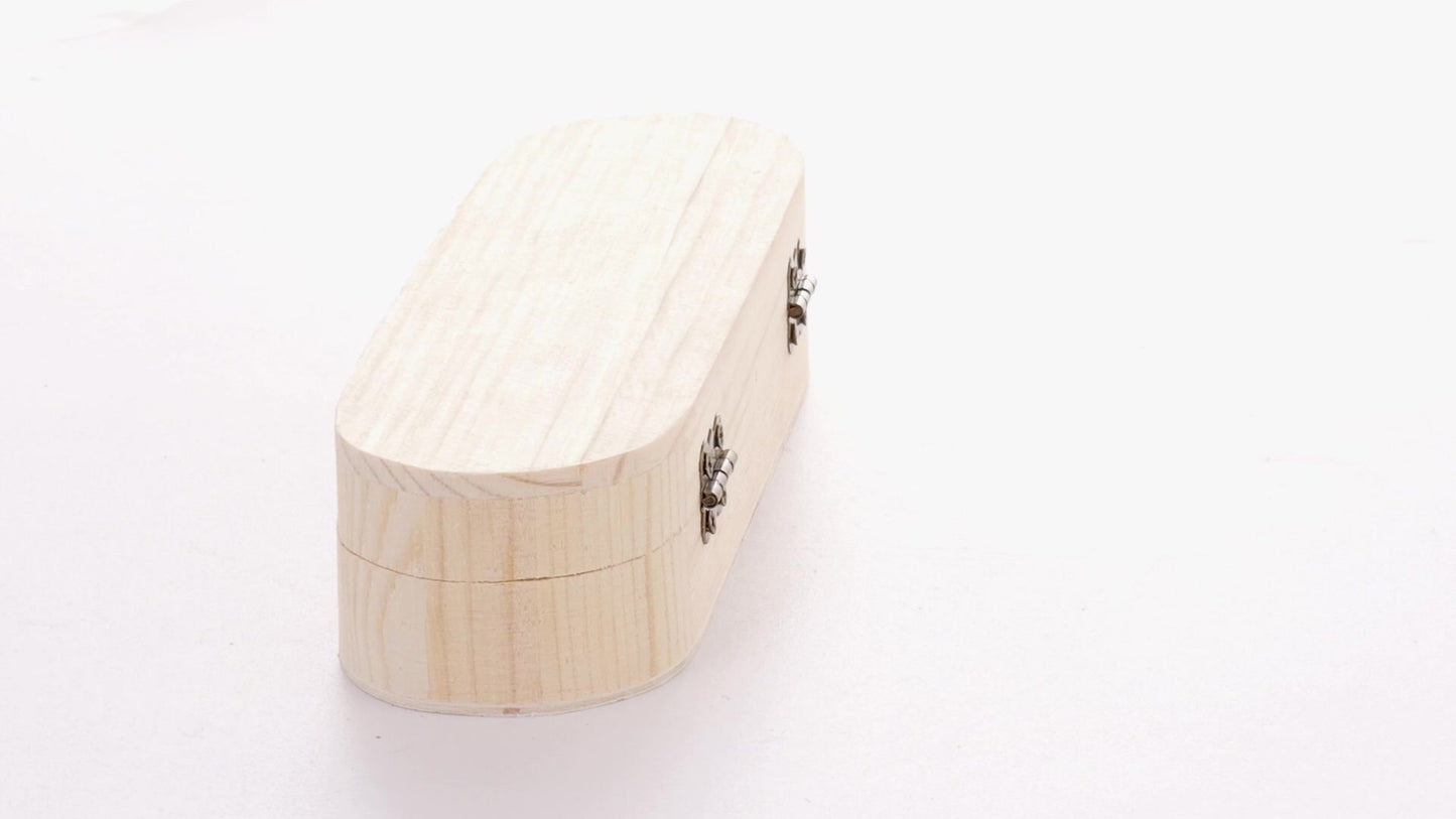 Rounded wooden box PEN 18x6x4