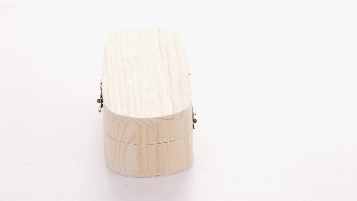 Rounded wooden box PEN 18x6x4