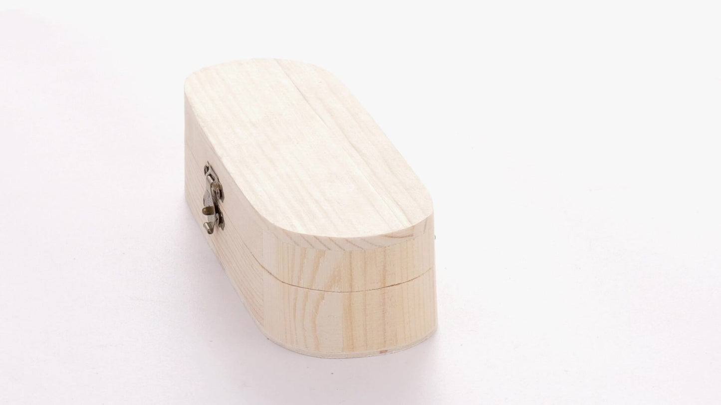 Rounded wooden box PEN 18x6x4