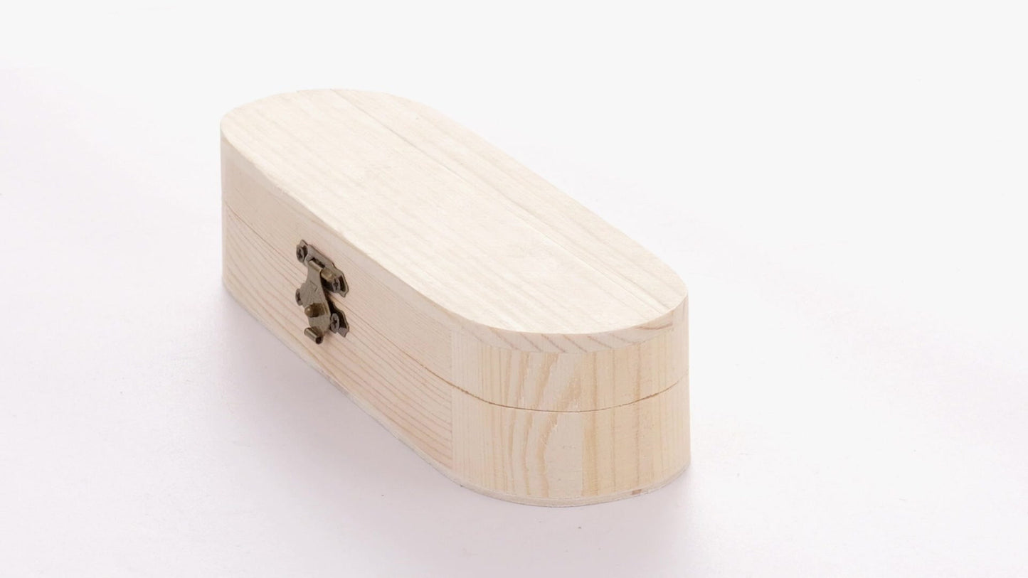 Rounded wooden box PEN 18x6x4