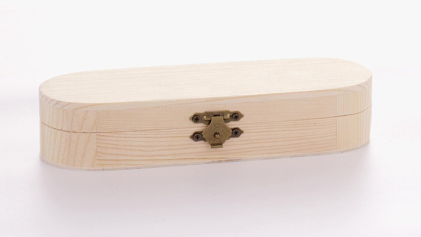 Rounded wooden box PEN 18x6x4