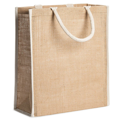 Sacosa iuta cu manere de bumbac 38x42 BO7148S129 - Green Print