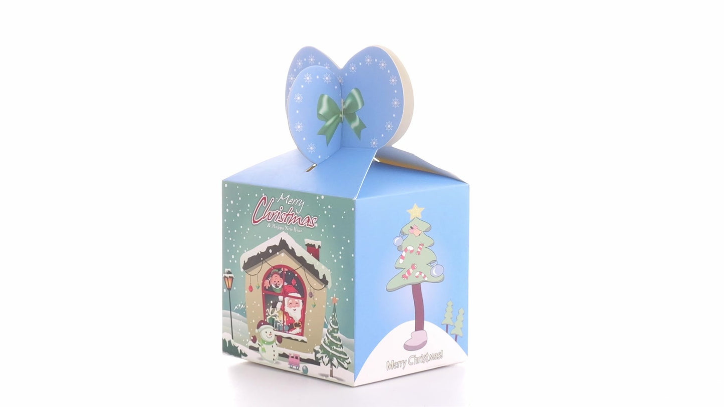 Cutie cani 3D Craciun albastra