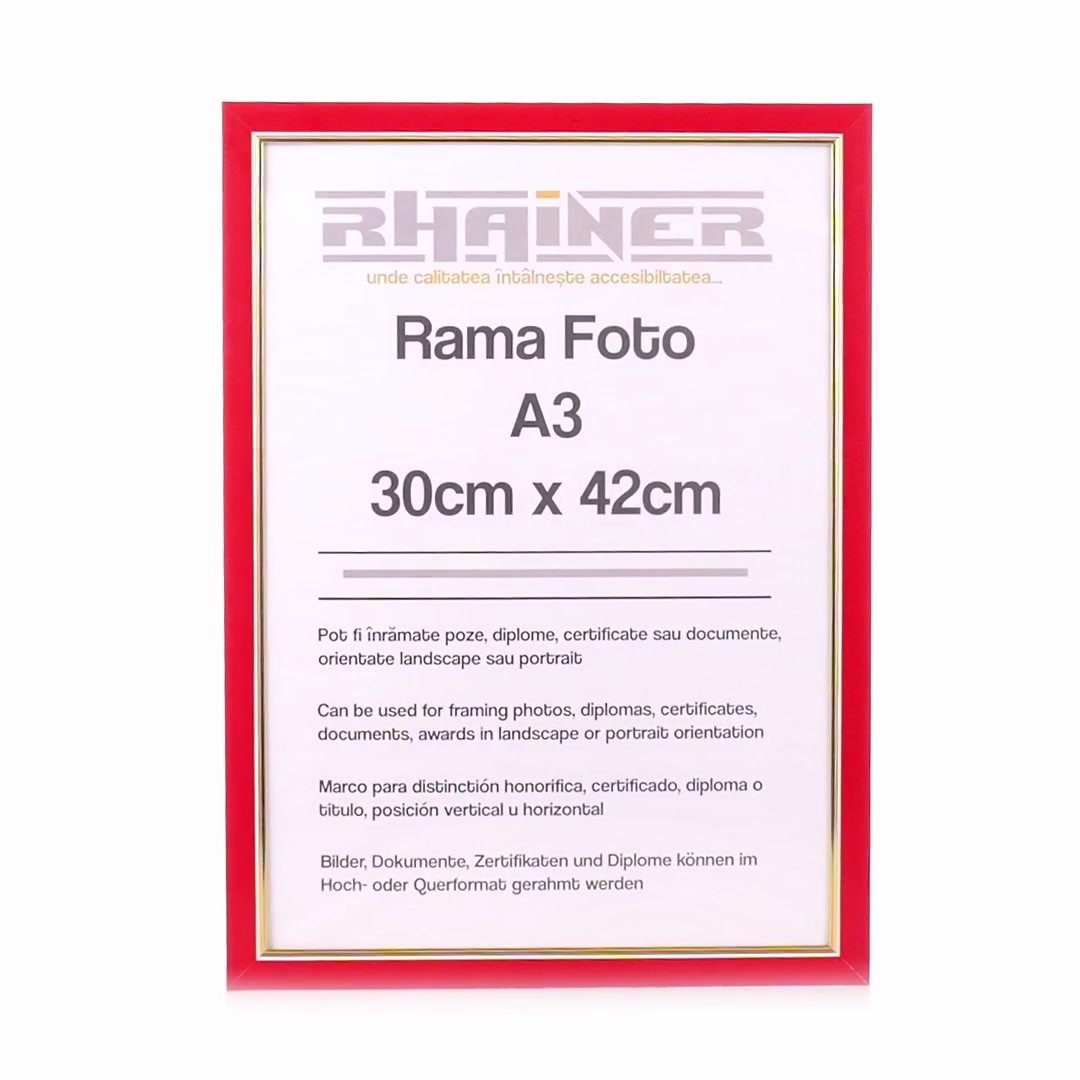 Rama foto Madrid rosu+auriu A3