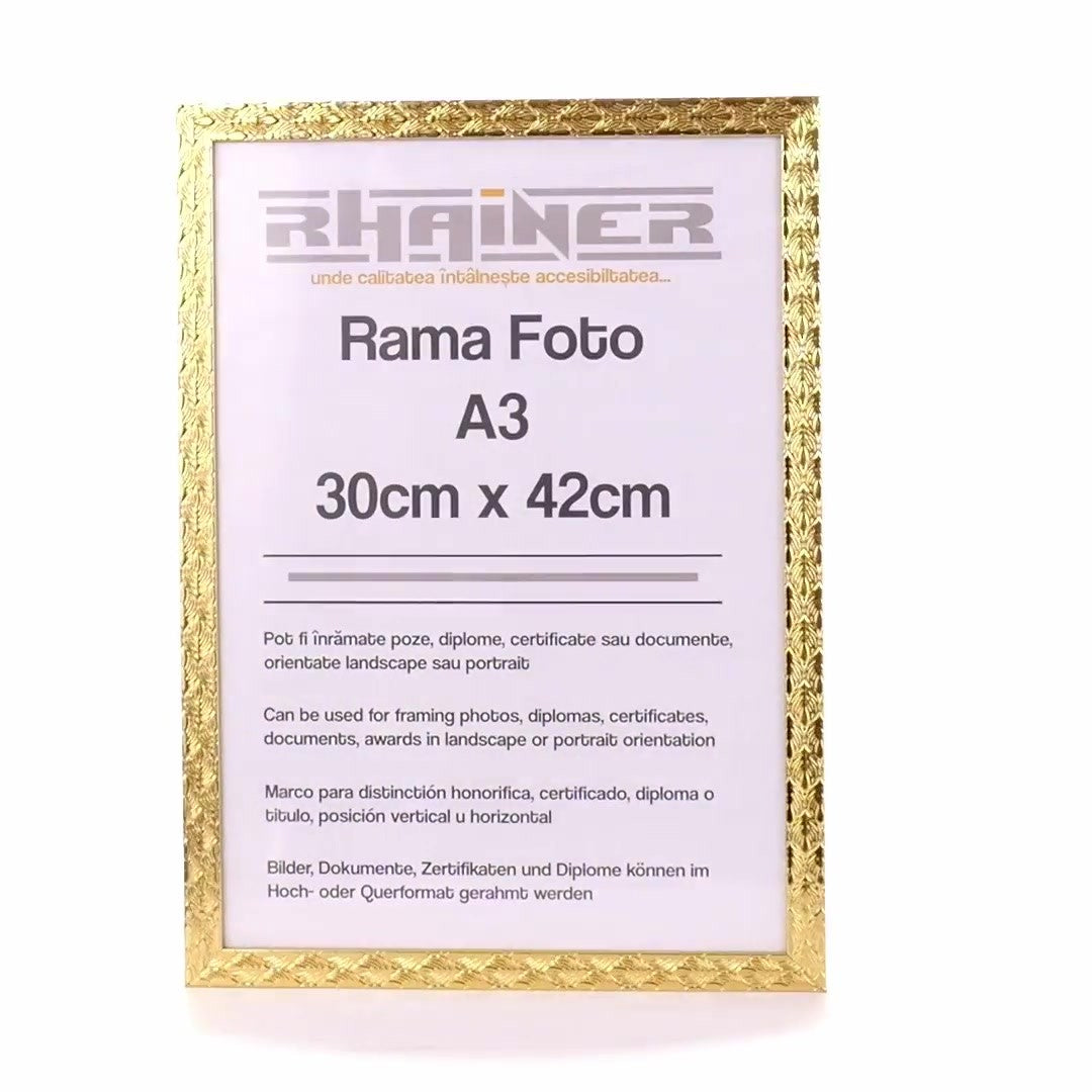 Rama foto Leon auriu texturat A3