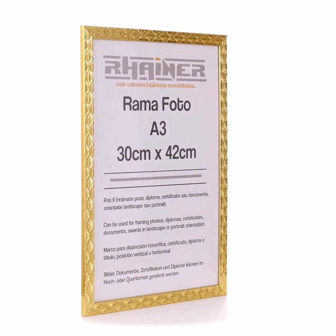 Rama foto Leon auriu texturat A3