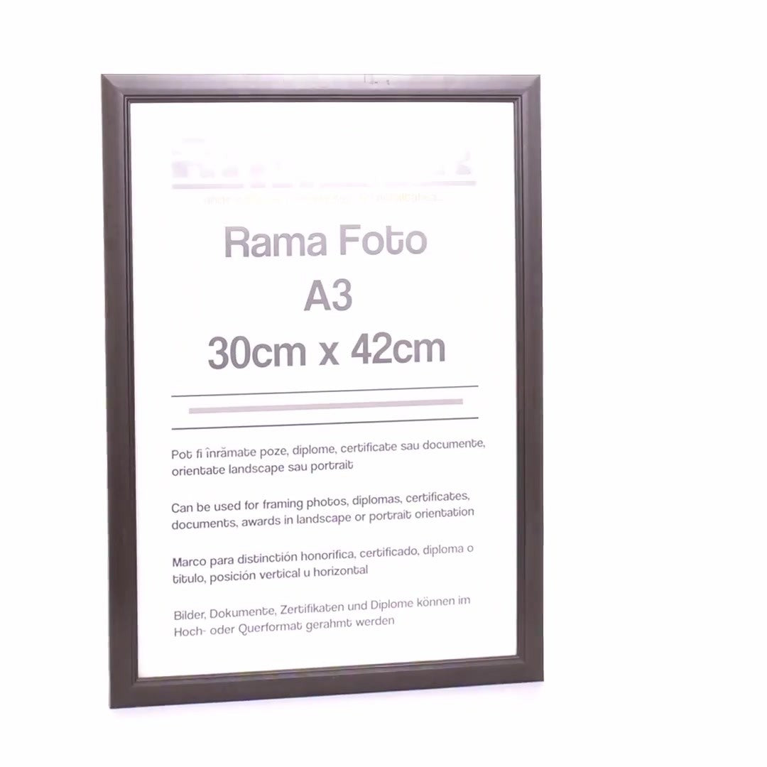 Rama foto Madrid negru A3