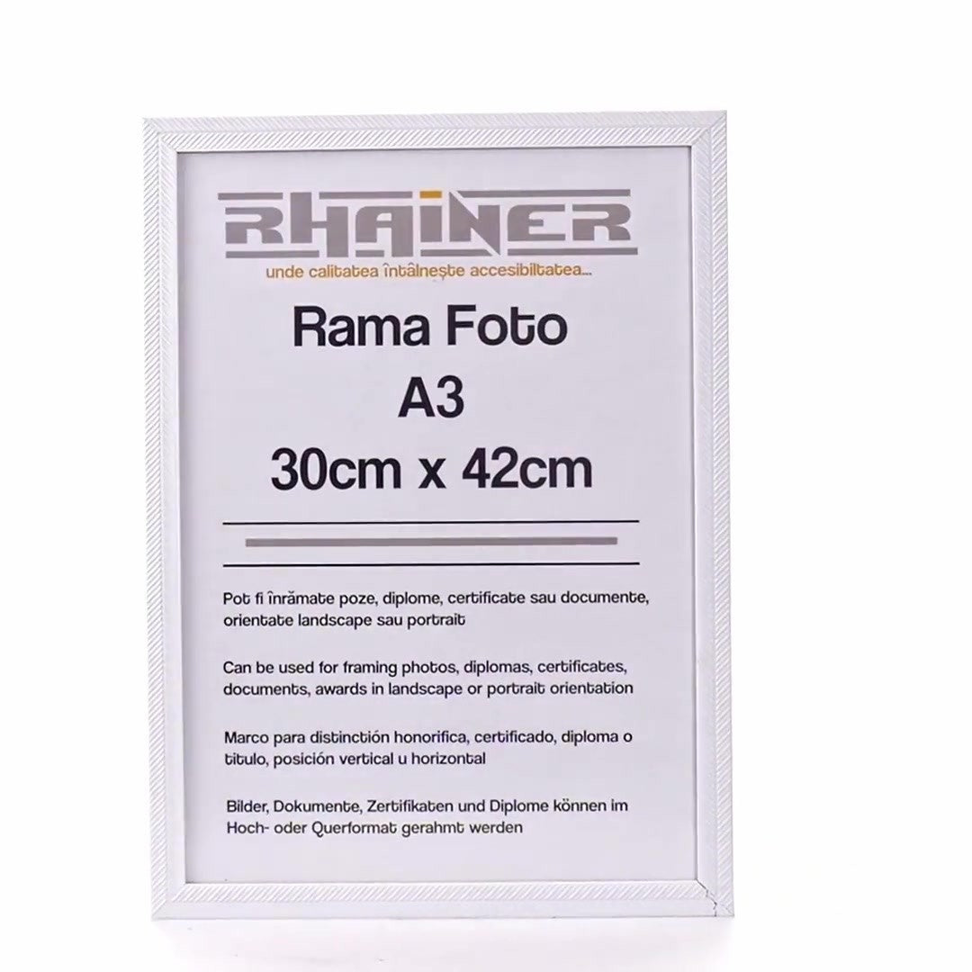 Rama foto Leon alb texturat A3