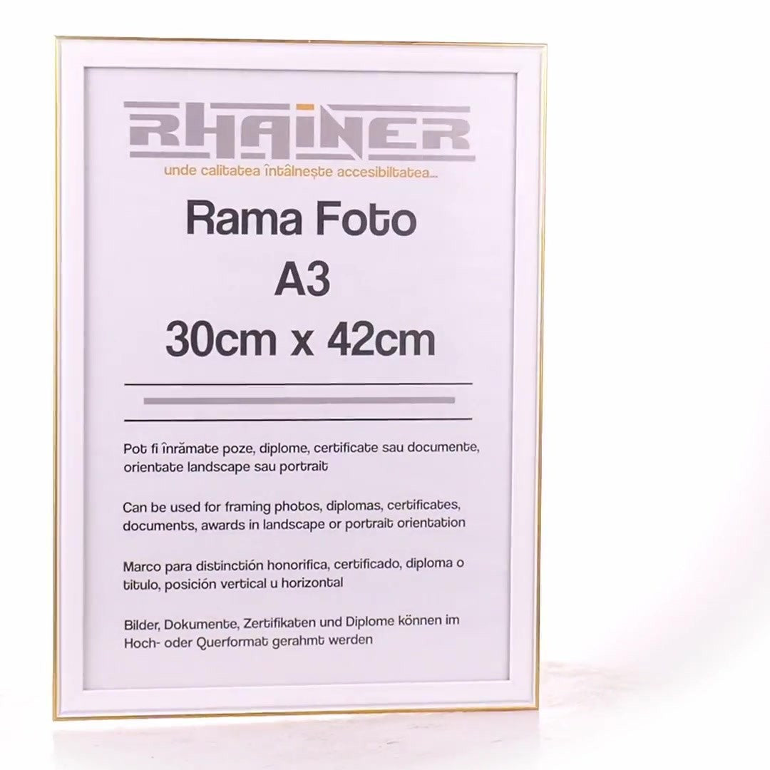 Photo frame Barcelona white+gold A3
