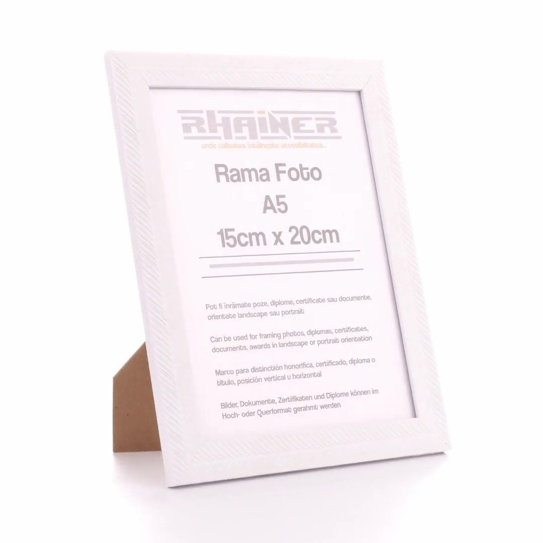 Leon white textured photo frame A5