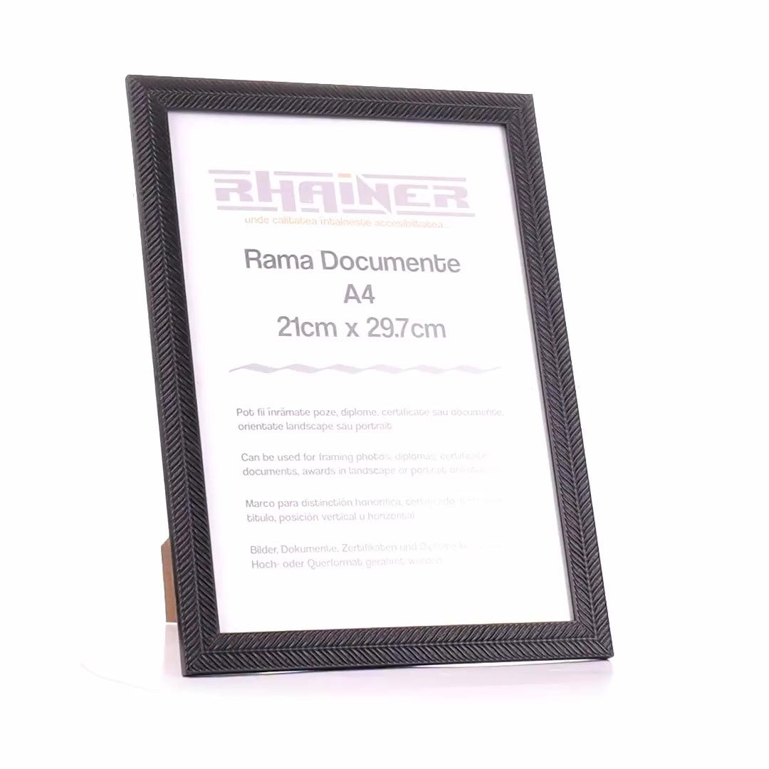 Leon black textured photo frame A4