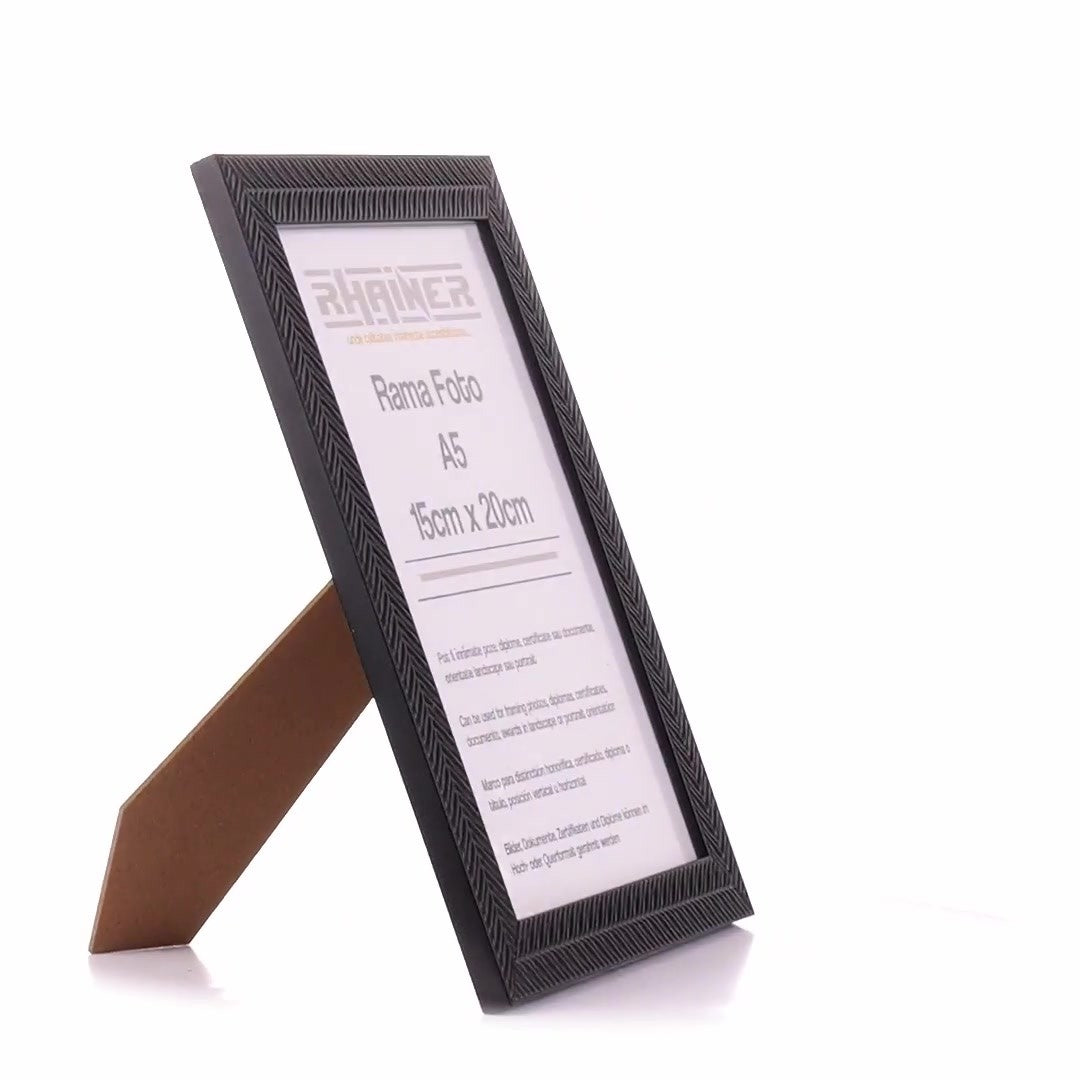 Leon black textured photo frame A5