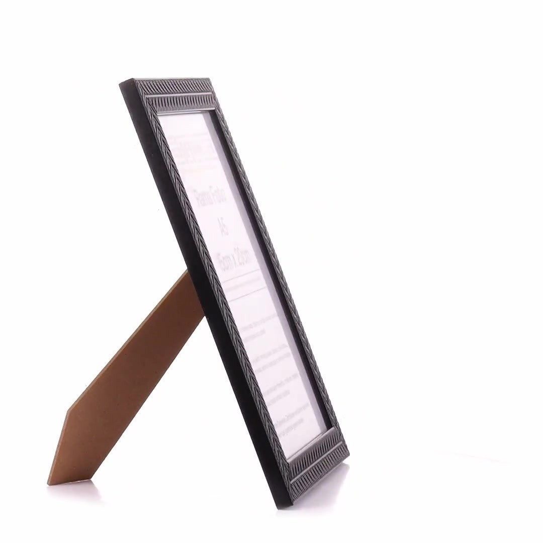 Leon black textured photo frame A5
