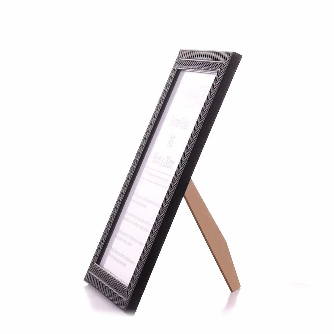Leon black textured photo frame A5