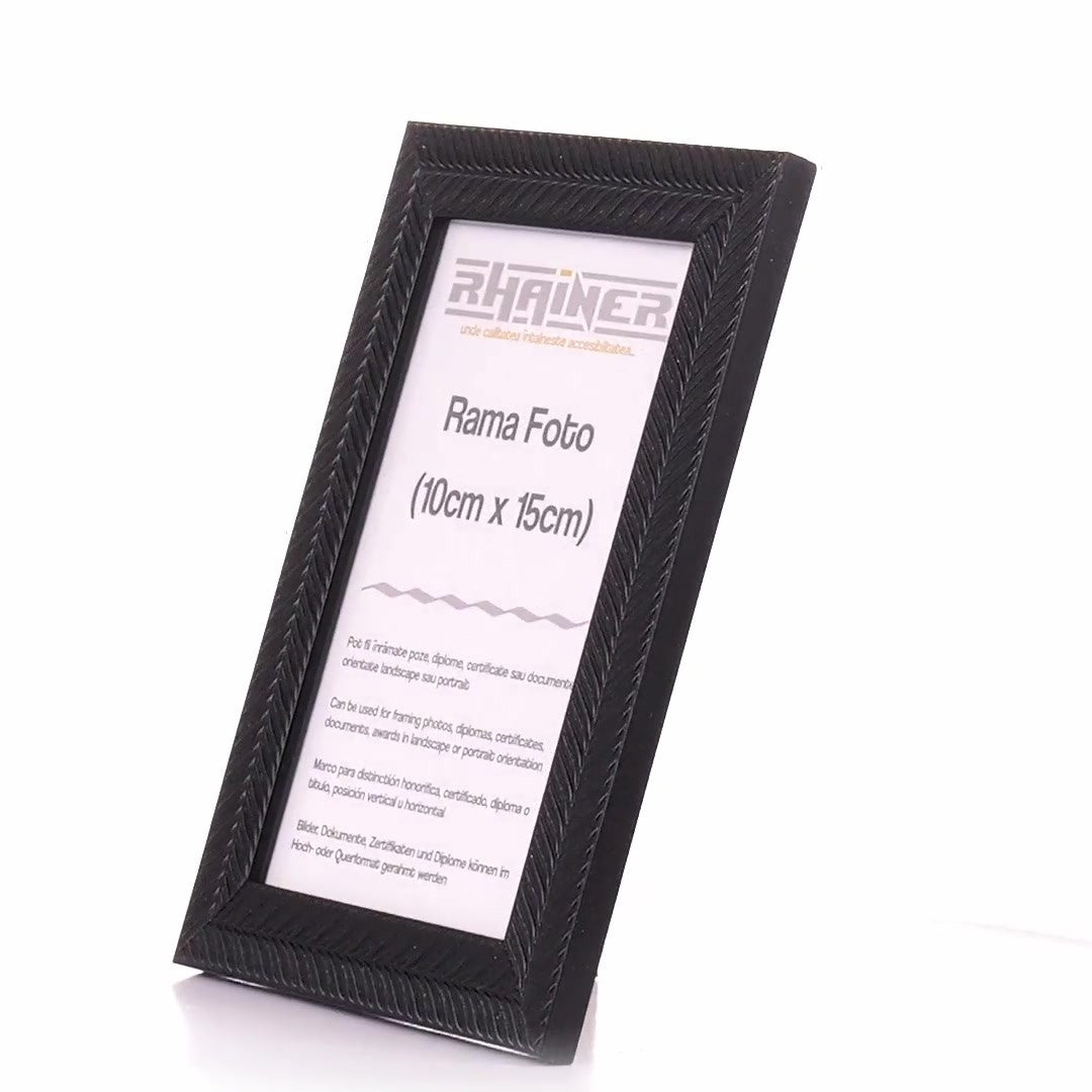Leon textured black photo frame 10x15
