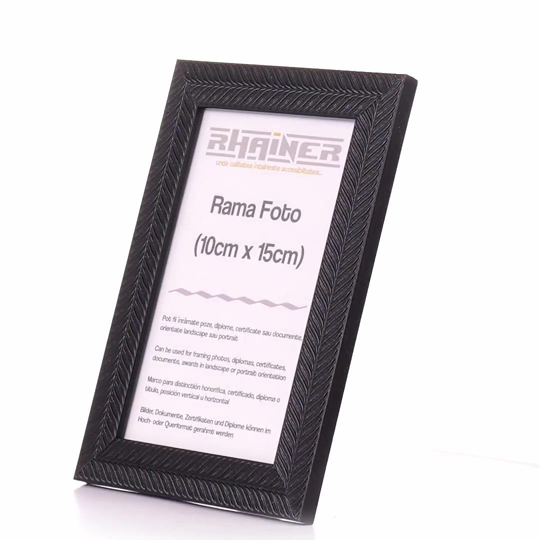 Leon textured black photo frame 10x15