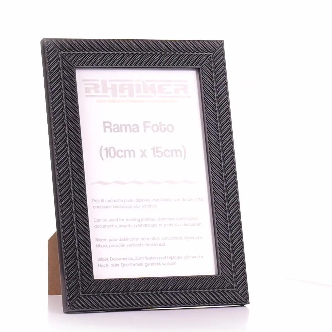 Leon textured black photo frame 10x15