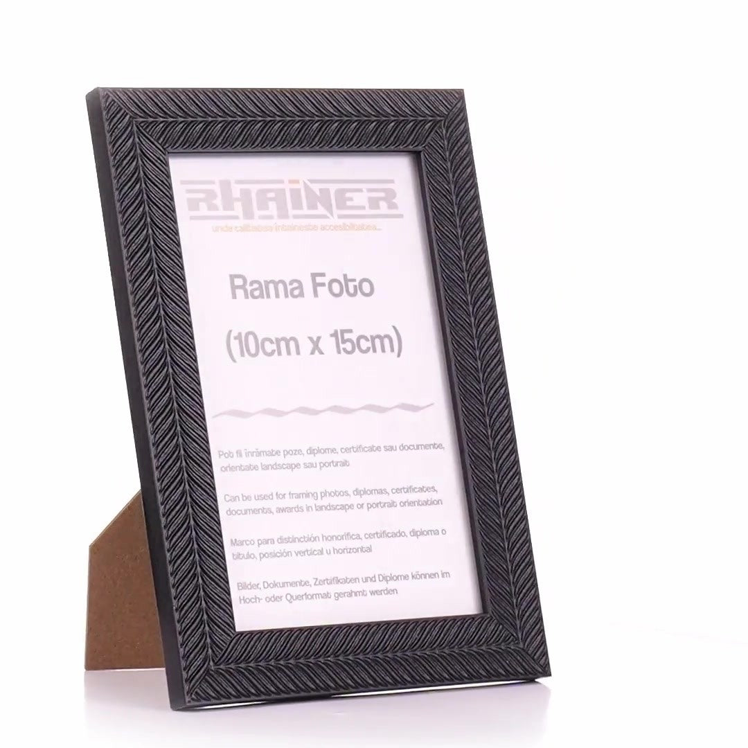 Leon textured black photo frame 10x15